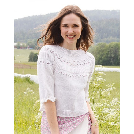 Mountain Frill by DROPS Design - Bluse Strikkeopskrift str. S - XXXL Mountain Frill by DROPS Design - Bluse Strikkeopskrift str. S - XXXL