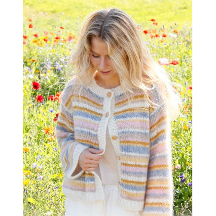 Pastel Spring Cardigan by DROPS Design - Cardigan Strikkeopskrift str. S - XXXL Pastel Spring Cardigan by DROPS Design - Cardigan Strikkeopskrift str. S - XXXL