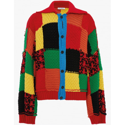 Patchwork-cardigan af JW Anderson - Cardigan Strikkeopskrift Onesize Patchwork-cardigan af JW Anderson - Cardigan Strikkeopskrift Onesize