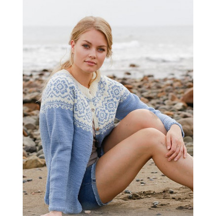 Periwinkle Jacket by DROPS Design - Jakke Strikkeopskrift str. S - XXXL Periwinkle Jacket by DROPS Design - Jakke Strikkeopskrift str. S - XXXL