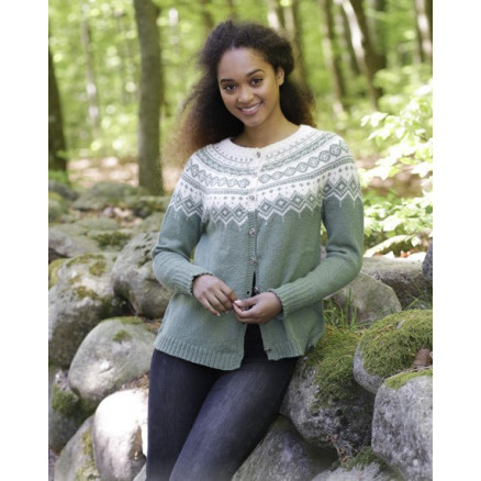 Perles du Nord Jacket by DROPS Design - Jakke Strikkeopskrift str. S - XXXL Perles du Nord Jacket by DROPS Design - Jakke Strikkeopskrift str. S - XXXL