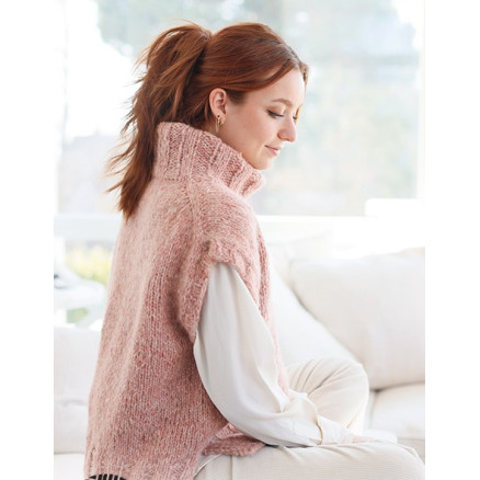 Pink Salt Vest by DROPS Design - Vest Strikkeopskrift str. S - XXXL Pink Salt Vest by DROPS Design - Vest Strikkeopskrift str. S - XXXL