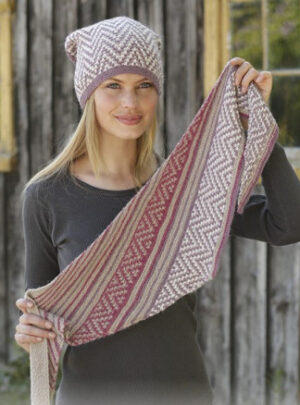Purple Way by DROPS Design - Hue og Sjal Strikkeopskrift str. S/M - M/L