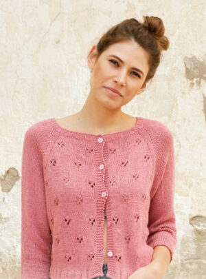 Raspberry Kiss by DROPS Design - Jakke Strikkeopskrift str. S - XXXL