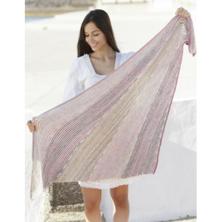 Rays of Sunset by DROPS Design - Sjal Strikkeopskrift 160x69 cm Rays of Sunset by DROPS Design - Sjal Strikkeopskrift 160x69 cm