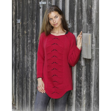 Red Tulip by DROPS Design - Bluse Strikkeopskrift str. S - XXXL Red Tulip by DROPS Design - Bluse Strikkeopskrift str. S - XXXL