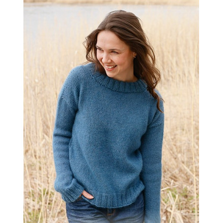 Rhapsody in Blue by DROPS Design - Bluse Strikkeopskrift str. XS - XXXL Rhapsody in Blue by DROPS Design - Bluse Strikkeopskrift str. XS - XXXL