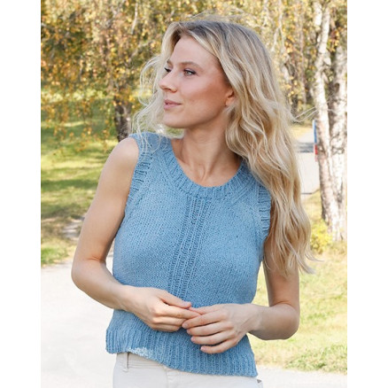River Blue Trail by DROPS Design - Top Strikkeopskrift str. XS - XXL River Blue Trail by DROPS Design - Top Strikkeopskrift str. XS - XXL