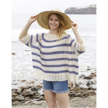 Riviera Stripes by DROPS Design - Bluse Strikkeopskrift str. S - XXXL Riviera Stripes by DROPS Design - Bluse Strikkeopskrift str. S - XXXL