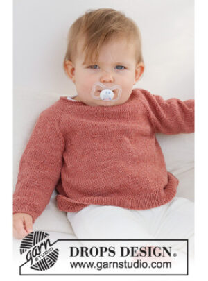 Rosy Cheeks Sweater by DROPS Design - Baby Bluse Strikkeopskrift str. 0/1 mdr - 3/4 år