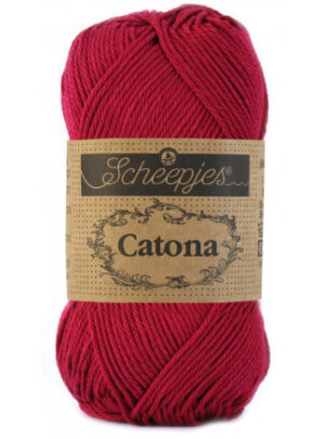 Scheepjes Catona Garn Unicolor 517 Ruby