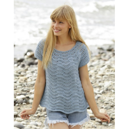 Shore Line by DROPS Design - Top Strikkeopskrift str. S - XXXL Shore Line by DROPS Design - Top Strikkeopskrift str. S - XXXL