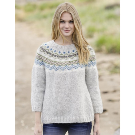 Sjona by DROPS Design - Bluse med nordisk mønster Strikkeopskrift str. S - XXXL Sjona by DROPS Design - Bluse med nordisk mønster Strikkeopskrift str. S - XXXL