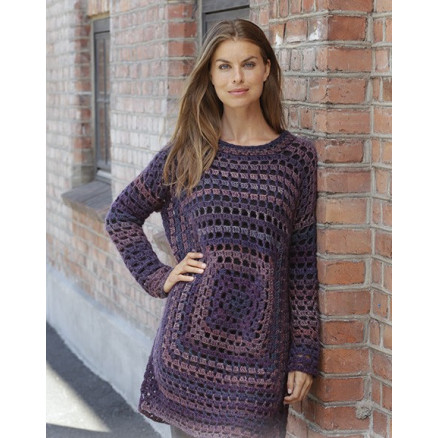Squared Plum by DROPS Design - Tunika Hækleopskrift str. S - XXXL Squared Plum by DROPS Design - Tunika Hækleopskrift str. S - XXXL
