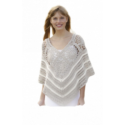 Sweet Martine by DROPS Design - Poncho med bedstemorruder Hækleopskrift str. S/M - XXXL Sweet Martine by DROPS Design - Poncho med bedstemorruder Hækleopskrift str. S/M - XXXL