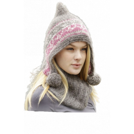 Sweet Winter Hat by DROPS Design - Hue og hals strikkeopskrift str. S/M - L/XL Sweet Winter Hat by DROPS Design - Hue og hals strikkeopskrift str. S/M - L/XL