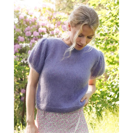 Violet Meadow by DROPS Design - Bluse Strikkeopskrift str. S - XXXL Violet Meadow by DROPS Design - Bluse Strikkeopskrift str. S - XXXL